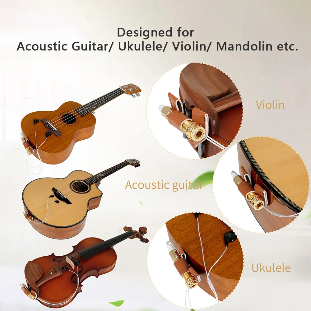 Acoustic Guitar Pickup Piezo Contact Microphone Adhesive Musical Instrument Pickup For Classic Acoustic Guitar Ukulele Violin