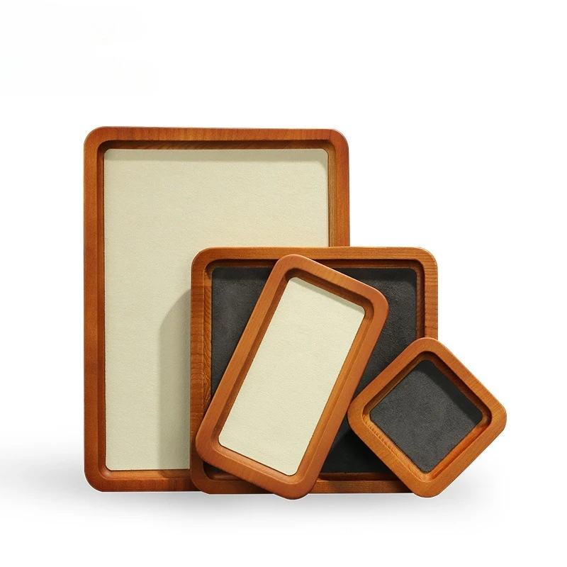 

Поднос для хранения и демонстрации ювелирных изделий, пустой футляр для браслетов, подставка из массива дерева, демонстрационный лоток для украшений