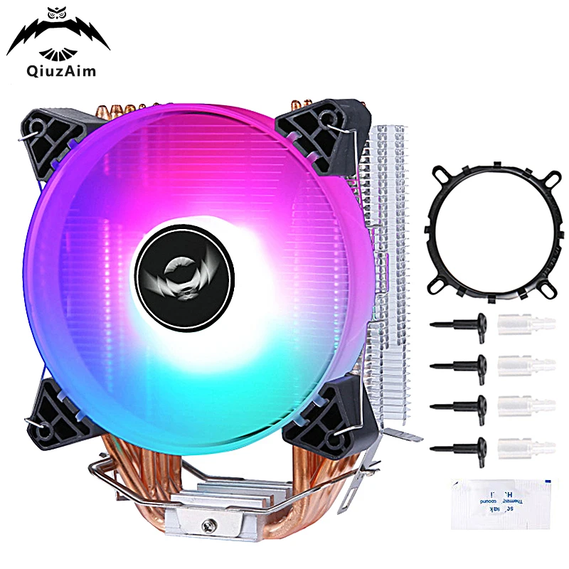 

QiuzAim Computer Cooler Processor 6 Heat Pipe CPU 120mm Fan 4Pin/PWM PC Installing LGA775 115x 1200 1700 1366 AMD AM3 AM4 AM5