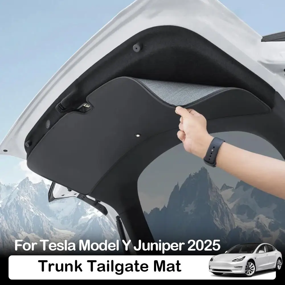 

Для Tesla Model Y Juniper 2025 Защитная накладка на заднюю дверь багажника Замшевая противообрастающая накладка на заднюю дверь багажника K0B2