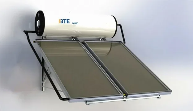 Flat roof or sloping roof flat panel solar water heater for family