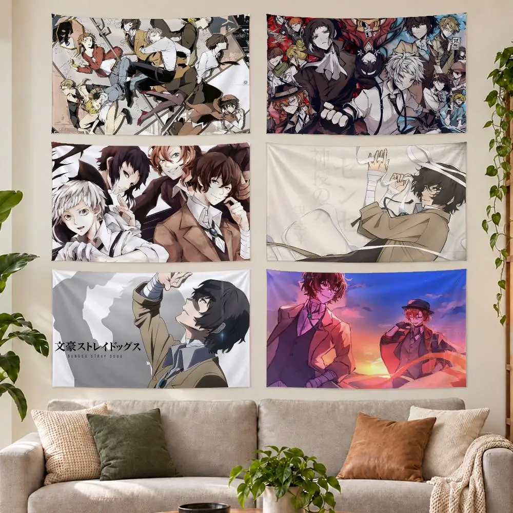 Cartoon Bungo S-Stray Dogs Tapestry Outdoor Parties Bedrooms Living Rooms Dorm Rooms Wall Decor Banners Gifts