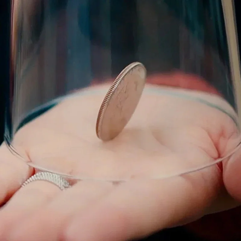 Distancia de Les French-Edición de moneda de dólar, trucos de Magia, moneda controlada por la mente, gira, desaparece, Magia, ilusiones de primer plano, trucos