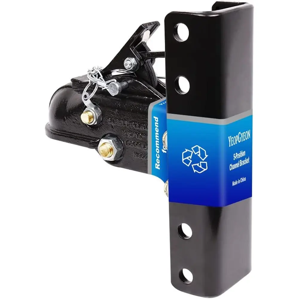 

Heavy-Duty 15,000 lbs Adjustable Trailer Coupler with 5-Position Bracket Kit, 2-5/16 Hitch Ball, Black Powder Coated