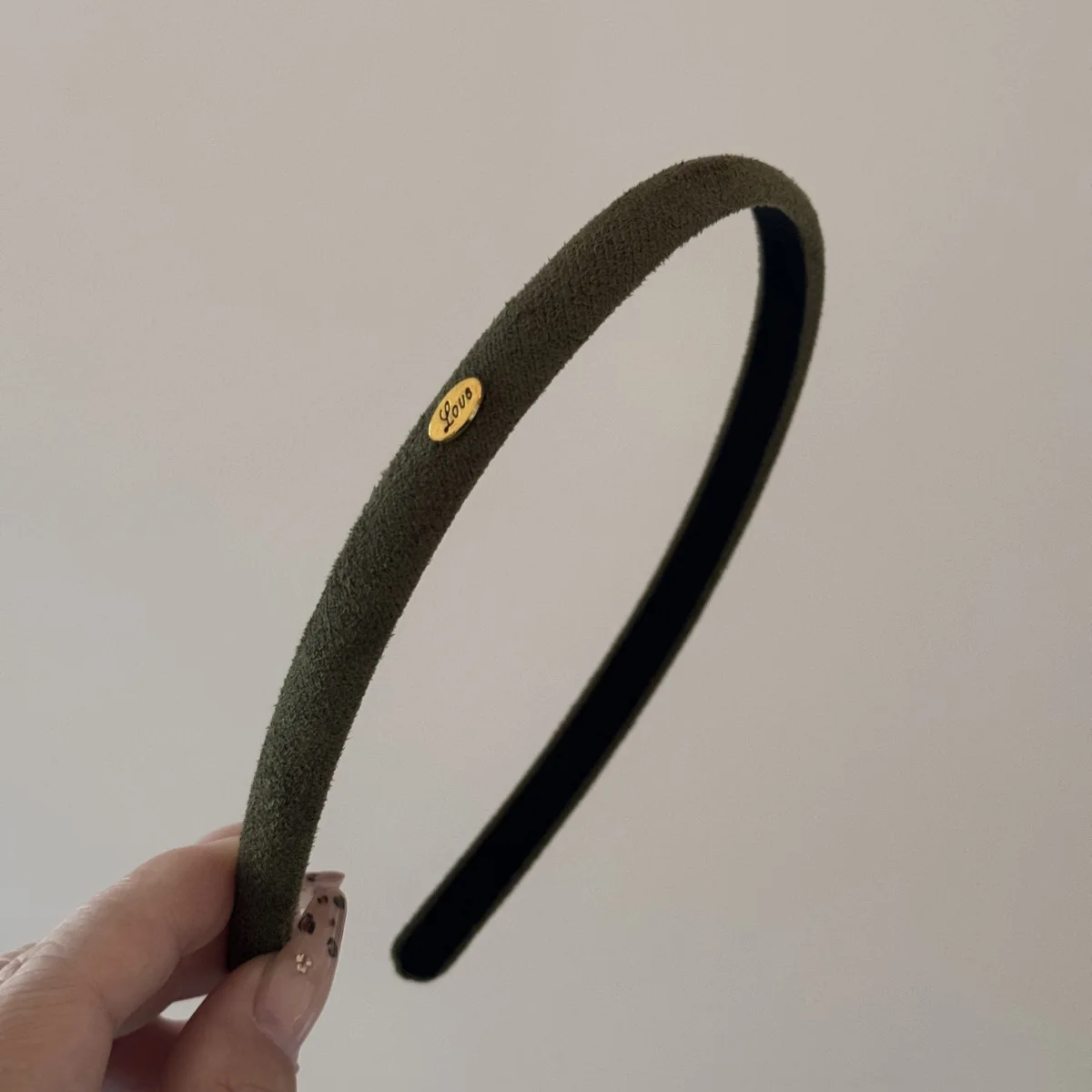 1Pcs Samt Textur Feine Haar Hoop Multi Farbe Einfache Liebe Logo Haar Hoop frauen Täglich Vielseitige Kopfbedeckung haar Bands – Detail 20