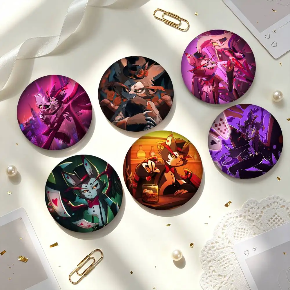 H-Husk Hazbin Hotel Animation  25mm 32mm 44mm 58mm 75mm Brooches Badges Pins for Accessories Gift