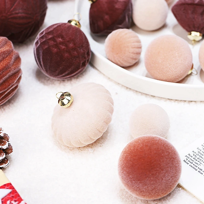 35 قطعة/صندوق توافدوا عيد الميلاد المخملية الكرة قلادة قابلة لإعادة الاستخدام شاتيربروف عيد الميلاد كرات معلقة DIY بها بنفسك شجرة عيد الميلاد الحلي #5