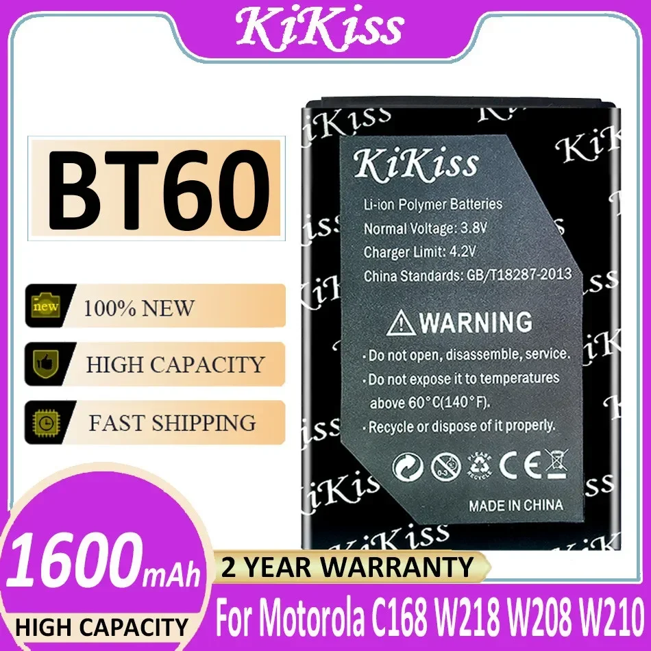 Аккумулятор KiKiss для Motorola C168 W218 W208 W210 A1210 A3000 ME511 ME502 Q8 V360 V361i V980 C975 E1000 A732 C168 BT60, аккумулятор