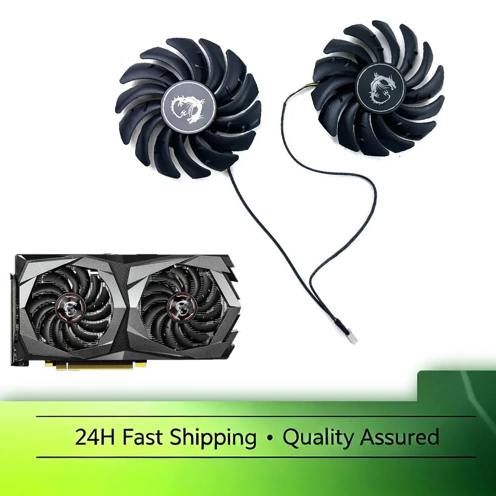 2PCS NEW Cooling Fan 87MM 4PIN PLD09210S12HH For MSI GeForce GTX 1660 SUPER GAMING X video card fans