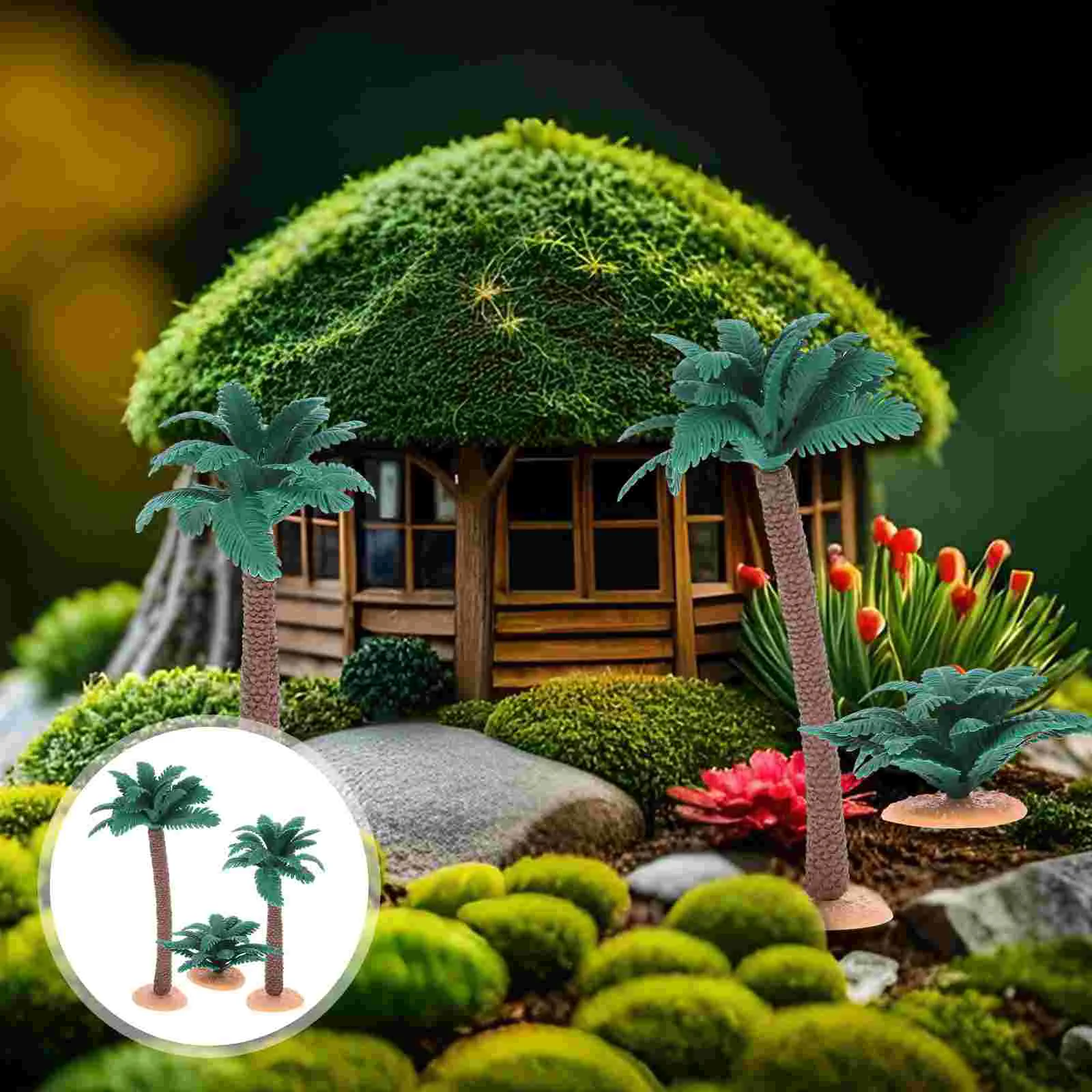 Paisaje decorativo de 3 piezas, árboles artificiales, Micro simulación, modelo de Tren Verde