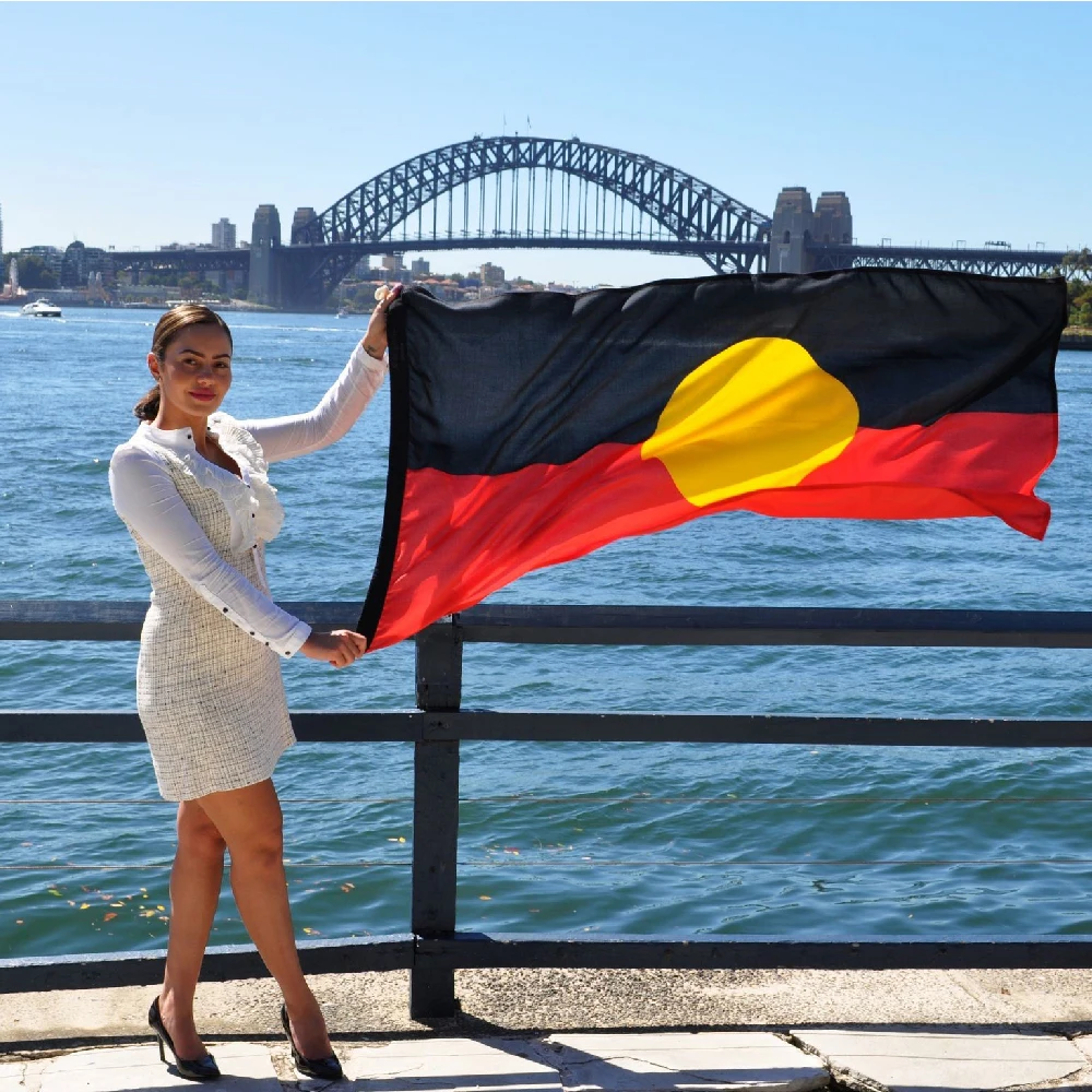 FLAGLINK 90x150 cm Australia Aboriginal Flag  For Decoration