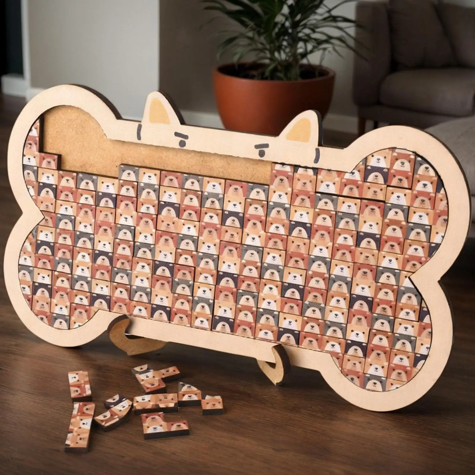 Rompecabezas de madera con forma de gato/perro, rompecabezas de animales divertidos para niños, rompecabezas Irregular único para chico, rompecabezas educativo