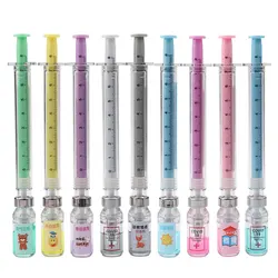 9 Pcs New Design Syringe Shaped Gel Ink Pen Signature Pen For Doctor Nurse