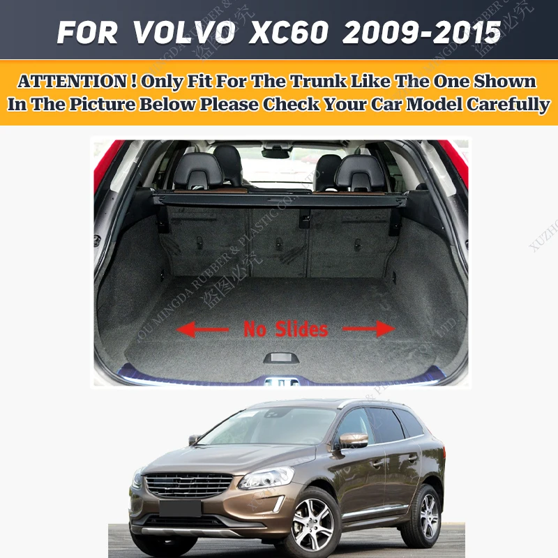 Car Trunk Mat  For VOLVO XC60 2009 2010 2011 2012 2013 2014 2015 Car Floor Mats Cargo Liner Carpet Interior Accessories Cover