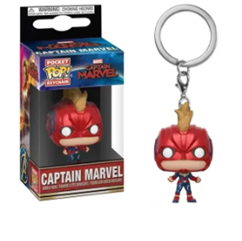 FUNKO POP The Avengers Goose Loki Cyborg Rocket Spider Gwen Iron Man Arrow Deadpool Batman Aquaman Pocket Keychain Model Toys