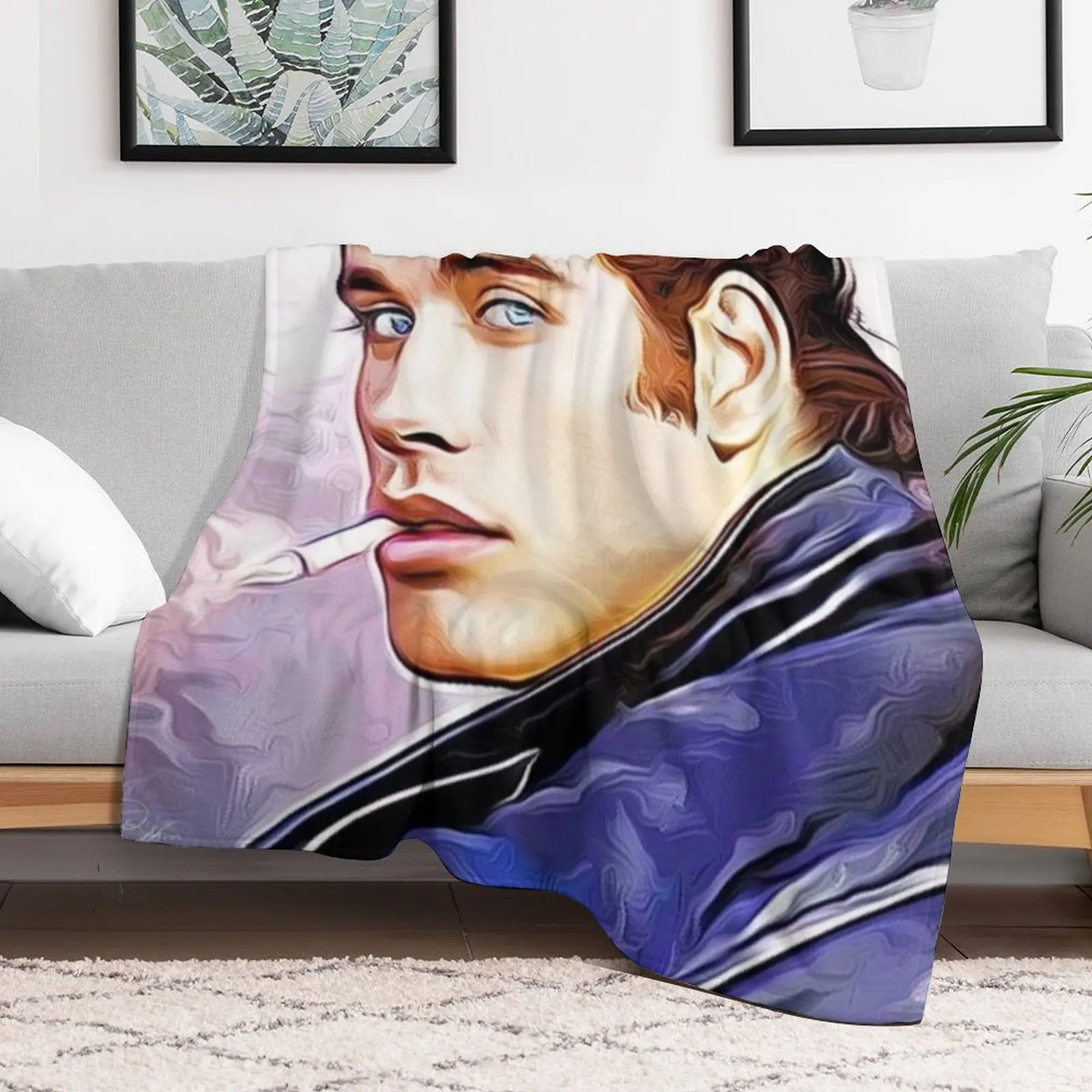 DANNY ZUKO / John Travolta Throw Blanket Soft Plush Plaid Blankets For Baby Vintage Stuffeds Blankets