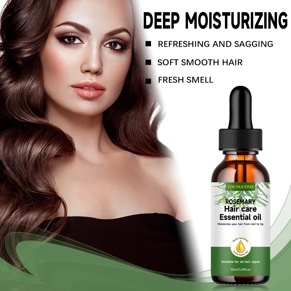 YOUNGCOME Rosemary hair care essential oil, Nourishes Improves Frizz Prevents Hair Loss Hair Care Scalp Treatment Anti Dandruff