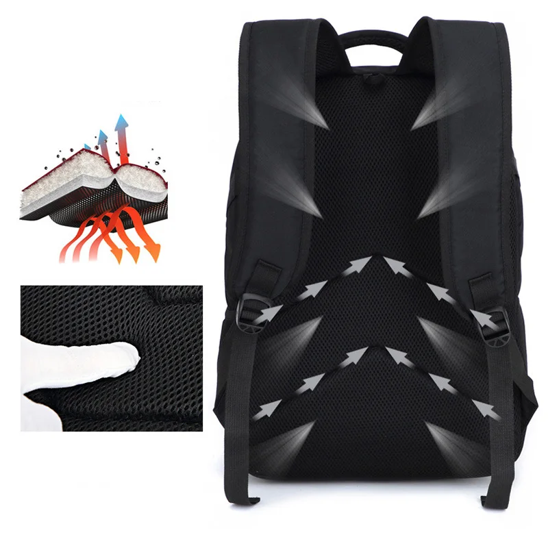 Herren Multifunktions-USB-Lade-Rucksack, Modischer Business-Casual-Reise-Rucksack, Diebstahlsicher, Wasserdicht, 17 Zoll Laptop-Tasche, Schulrucksack – Detail 8