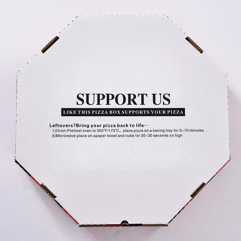 Customized productfree sample kraft corrugated octangle shape pizza packaging paper box with custom logo