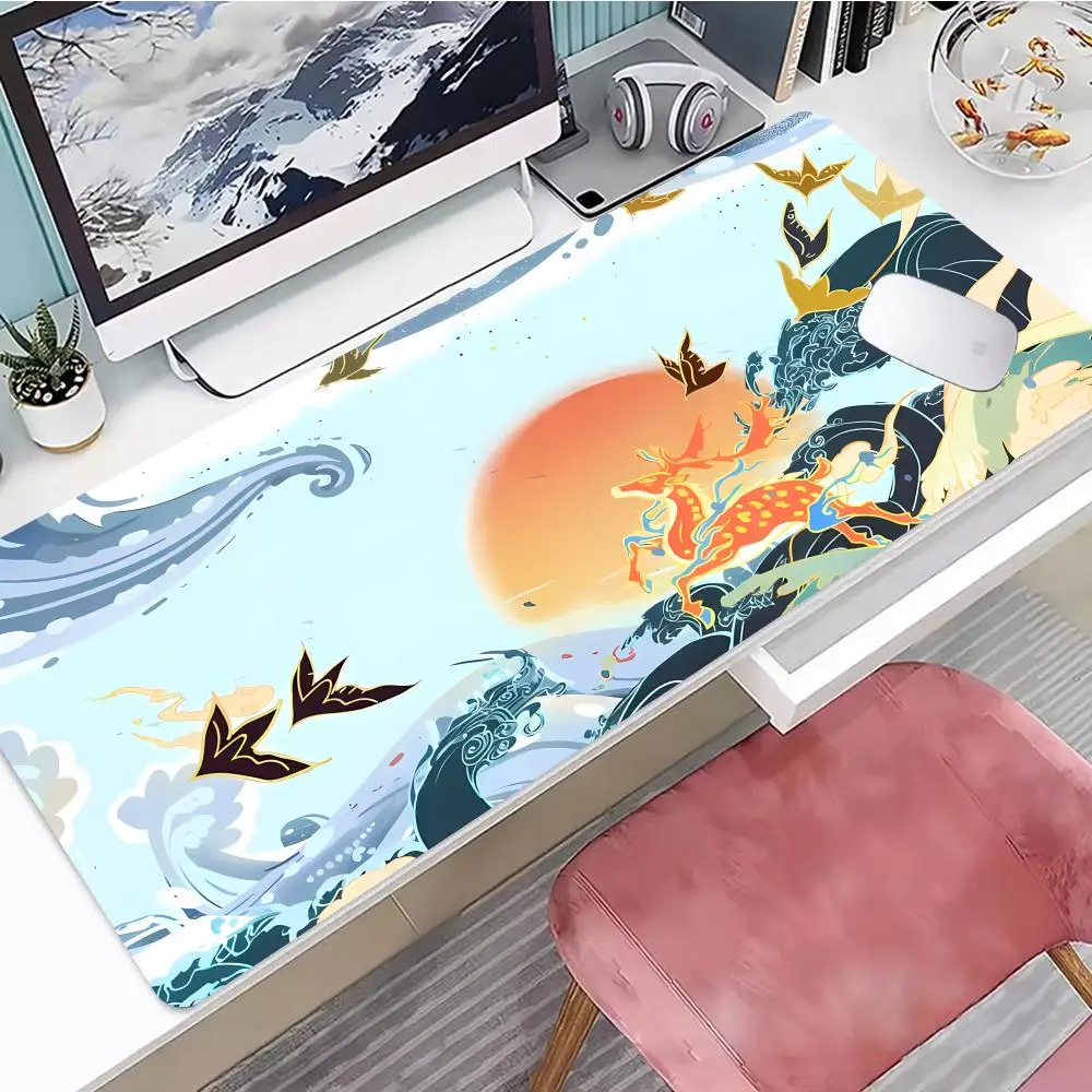 

The Deer In Mythology Mouse Pad 90x40CM non-slip Gaming Mousepad Gamer E-Sports Mouse Mat Game Mechanical Keyboard XXL Desk Mat