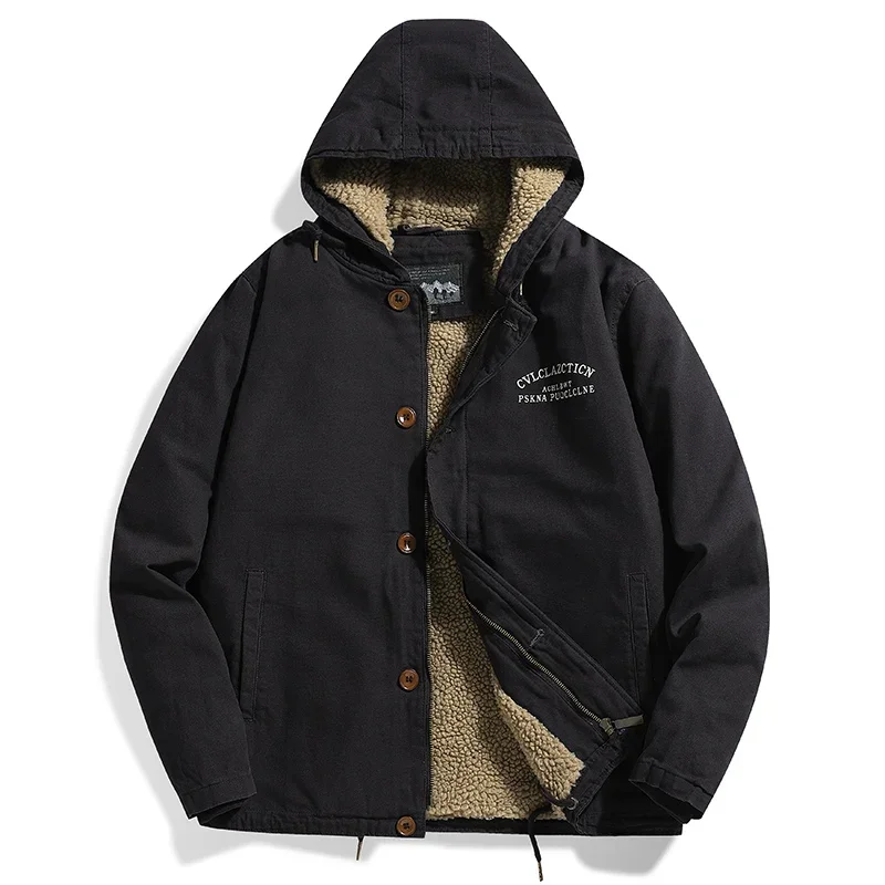 Heren Winterjassen Pluche Heren Cold Jack Verdikking Voor Heren Heren Jas Met Capuchon Parka 'S Lambontjas