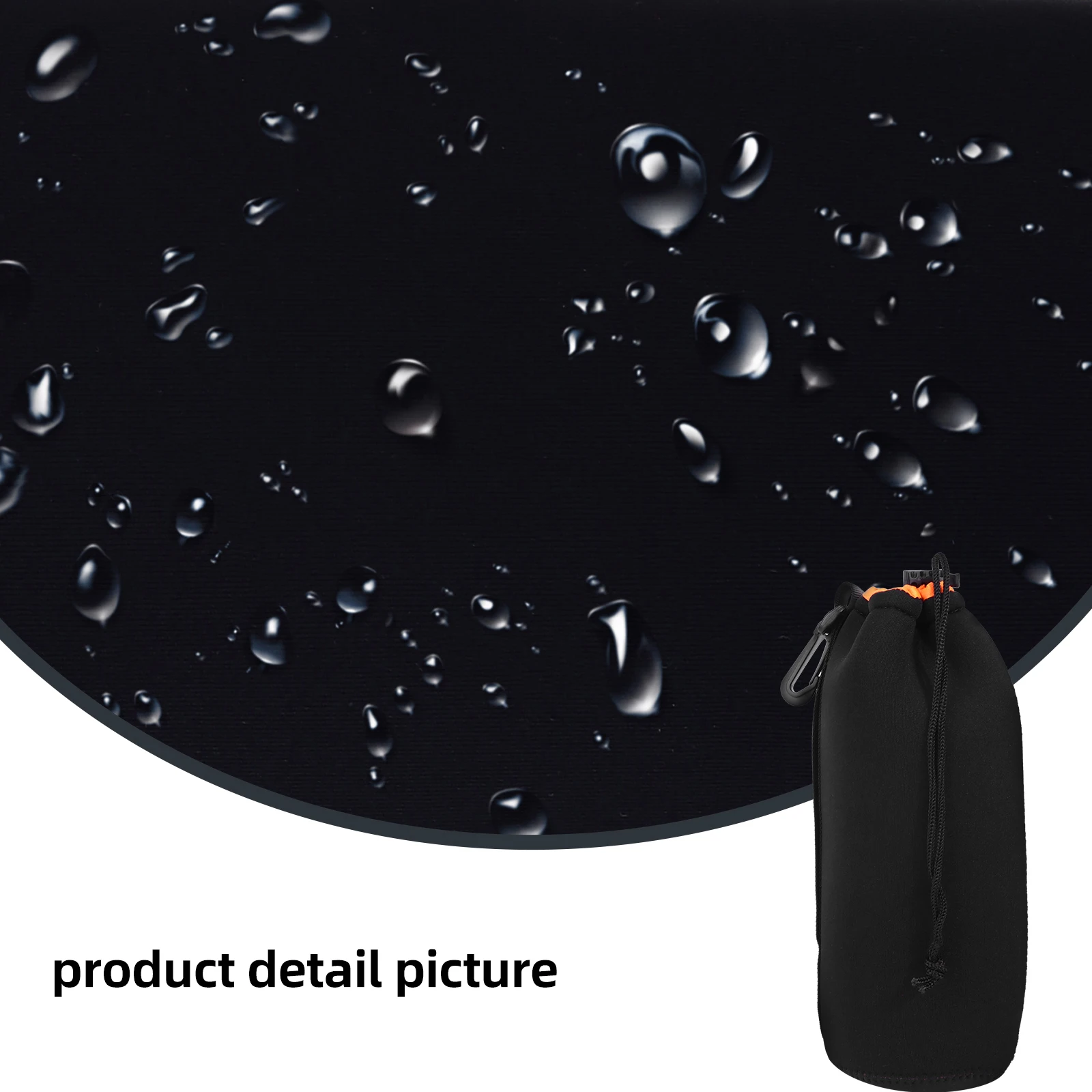 

Water Resistant Camera Lens Case Bag Neoprene Drawstring Pouch for Lens Up to 22Cm Height 10Cm Diameter Protection