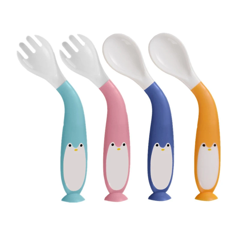 1pc Flexible Baby Spoon Fork Set Portable PP Infant Feeding Spoons Child Toddler Meal Training Tableware Abendable Dinnerware