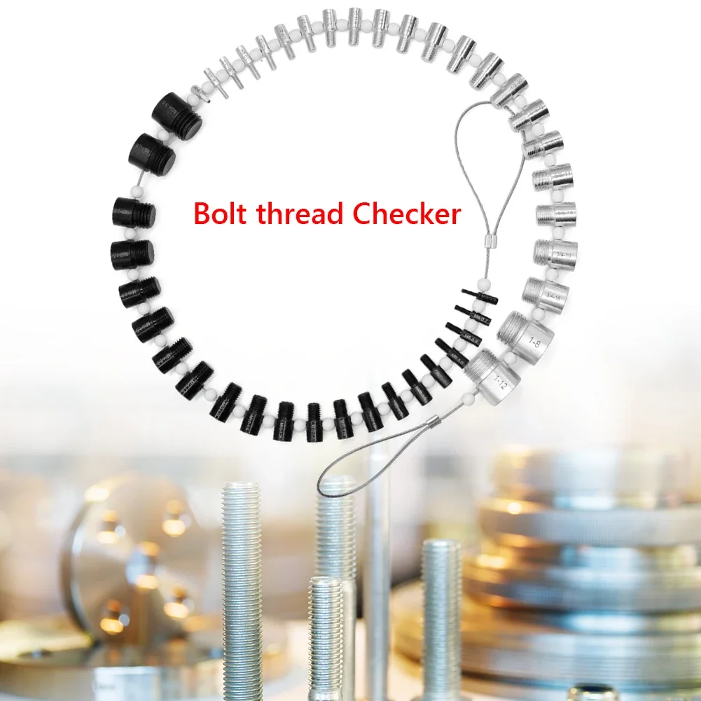 Universal Thread Checker Inch & Metric Bolt Nut Screw Thread Checker 44 Male/Female Gauges Lightweight Inspection Measuring Tool