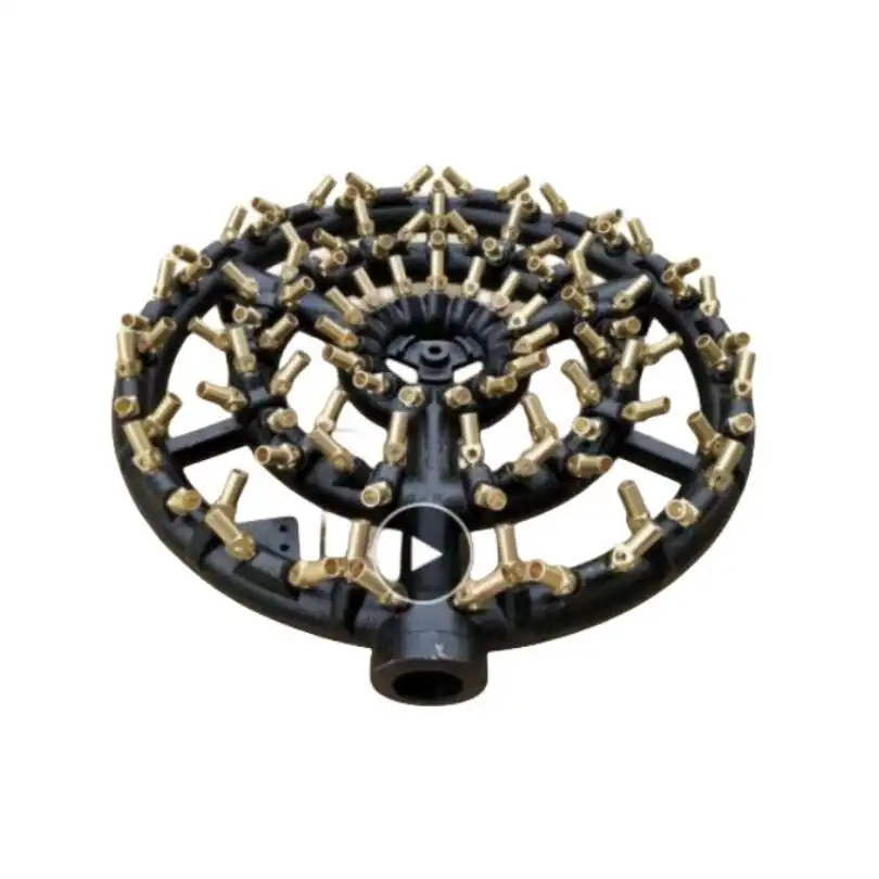 

Высококачественная чугунная газовая горелка с 104 соплами для кухонной плиты, работающая на пропане, с латунным соплом, для сжиженного или природного газа.