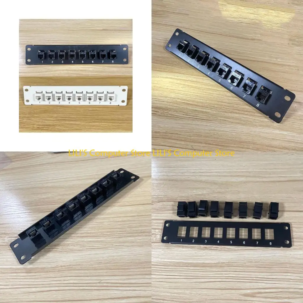 

A52B 8-портовая сквозная патч-панель CAT6 RJ45 с монтажным кронштейном для разъемов Keystone
