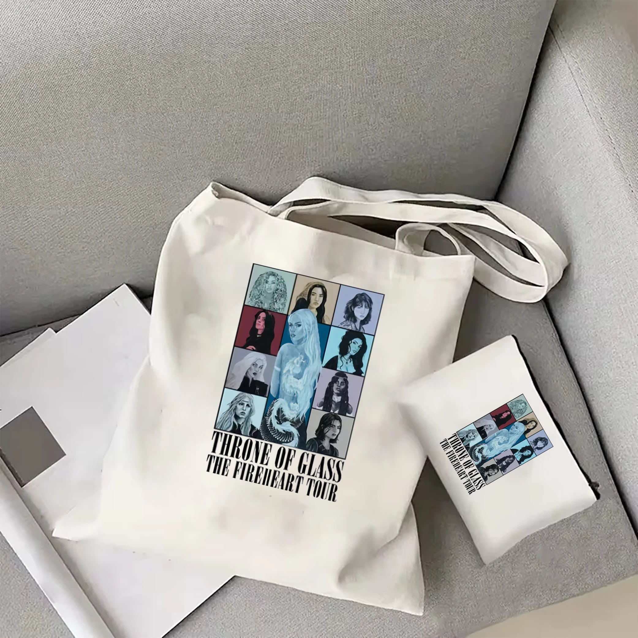 Vintage Fireheart Throne of Glass Concert Graphic tote bag Sarah J Maas Throne of Glass THE Fireheart Tour Women Bookish Gift