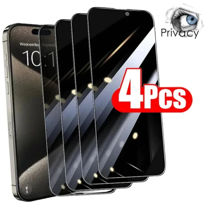 

4PCS Anti-peep Tempered Glass For iphone 15 Pro Max 14Pro 13Plus 12 Privacy Screen Protector For iphone 15 14 13 12 16 Anti Spy