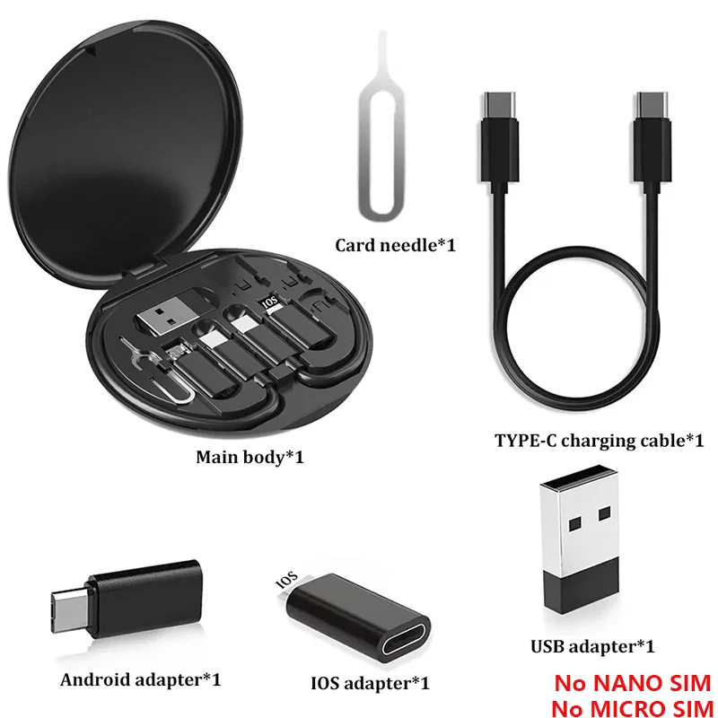 멀티 USB C 타입-C 충전 어댑터 케이블 키트, USB C-조명 변환 세트, USB A 및 C 타입-마이크로/C 타입/조명, 60W