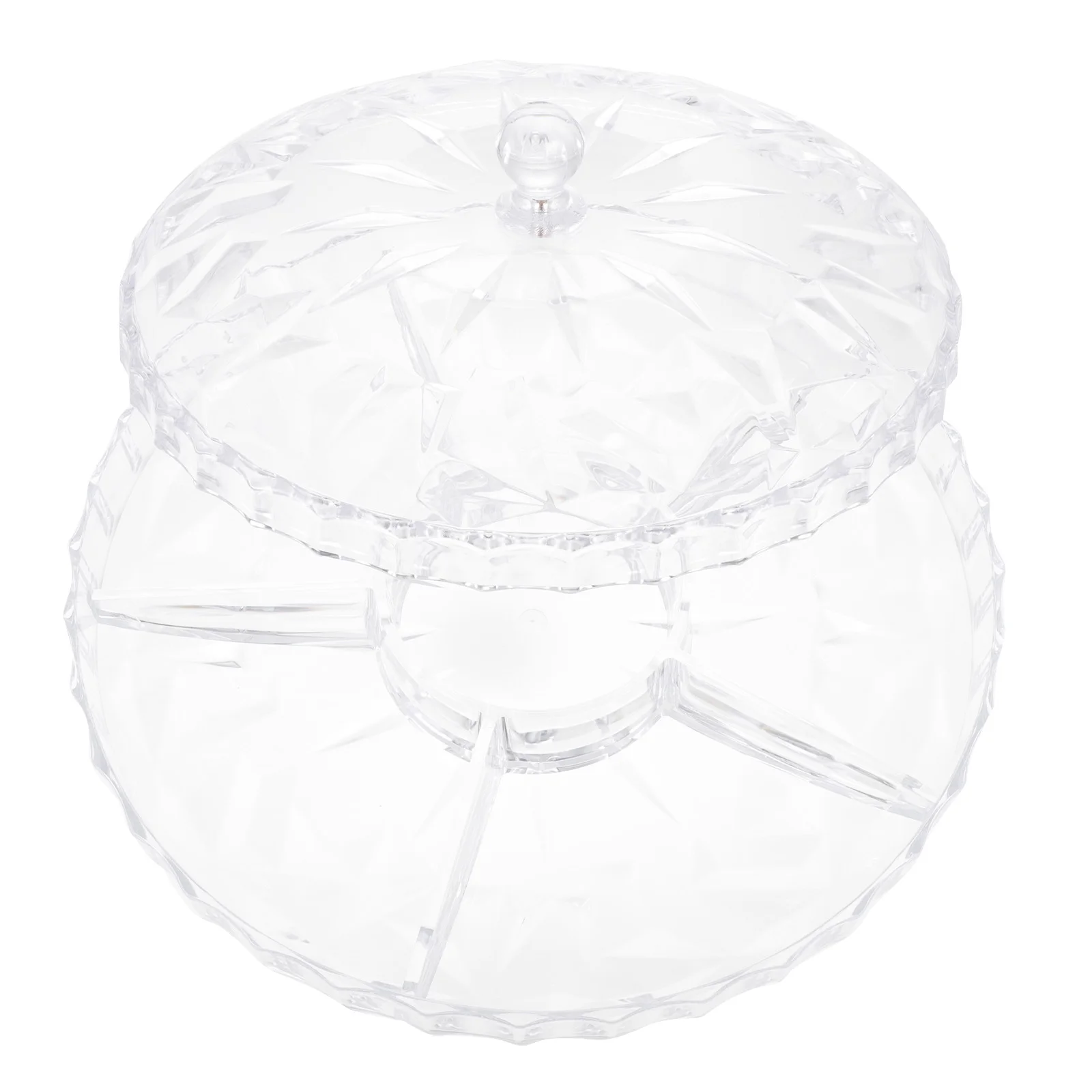 

1pc Storage Box Fresh Platter Dry Dinner Bowl Kitchen Counter Clear Pp Premium Quality Strong Compartment Design Cover