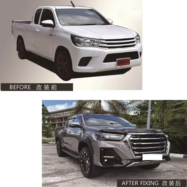Factory Sale Upgrade X-Men Style BodyKit Front Bumper Grille Headlight Tail Light Body Kits for Toyota Hilux Revo 2016-2020 2