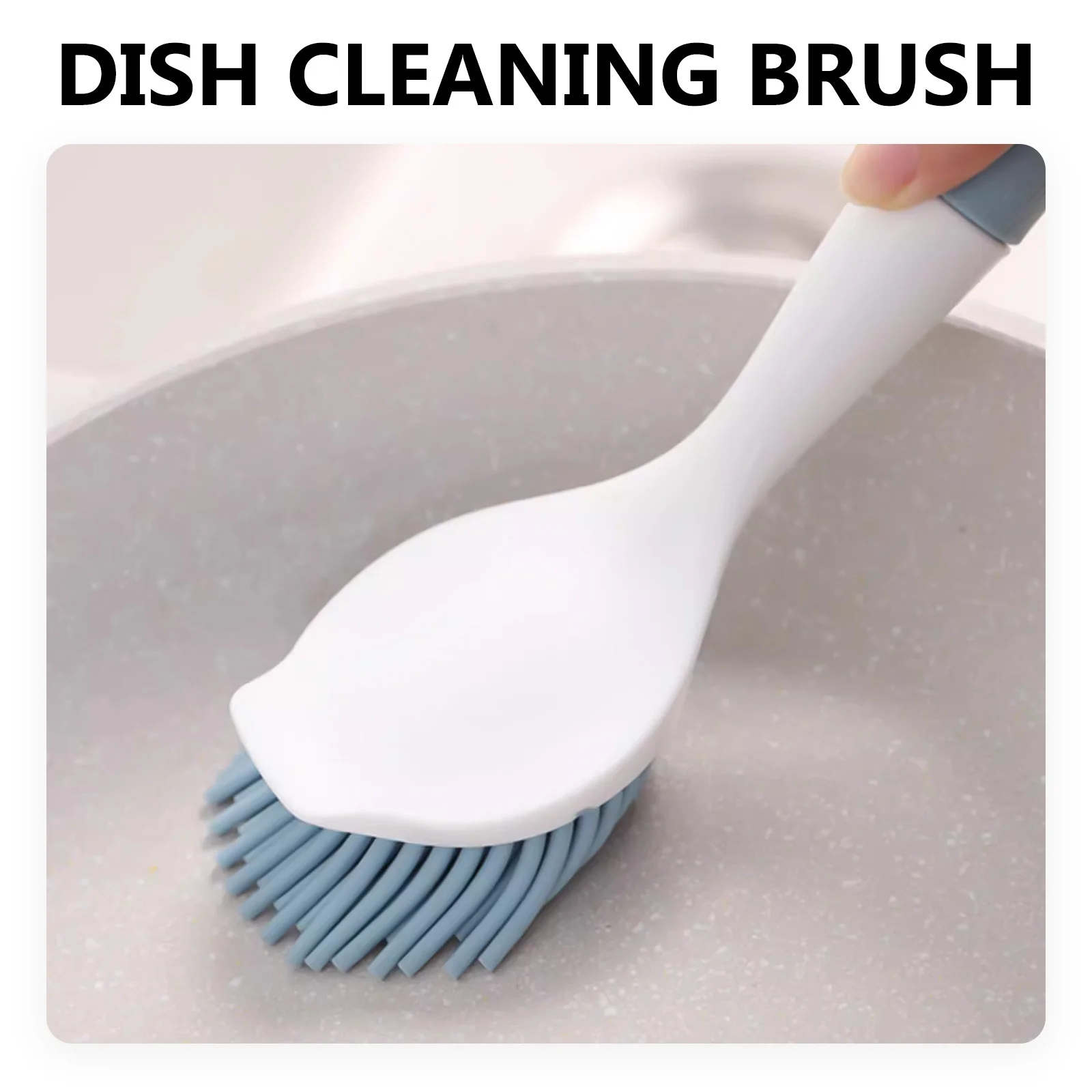 Silicone Pot Brush Cleaning Scrub Dish Cleaners Long Handle Pan Artifact Kitchen with Scrubber