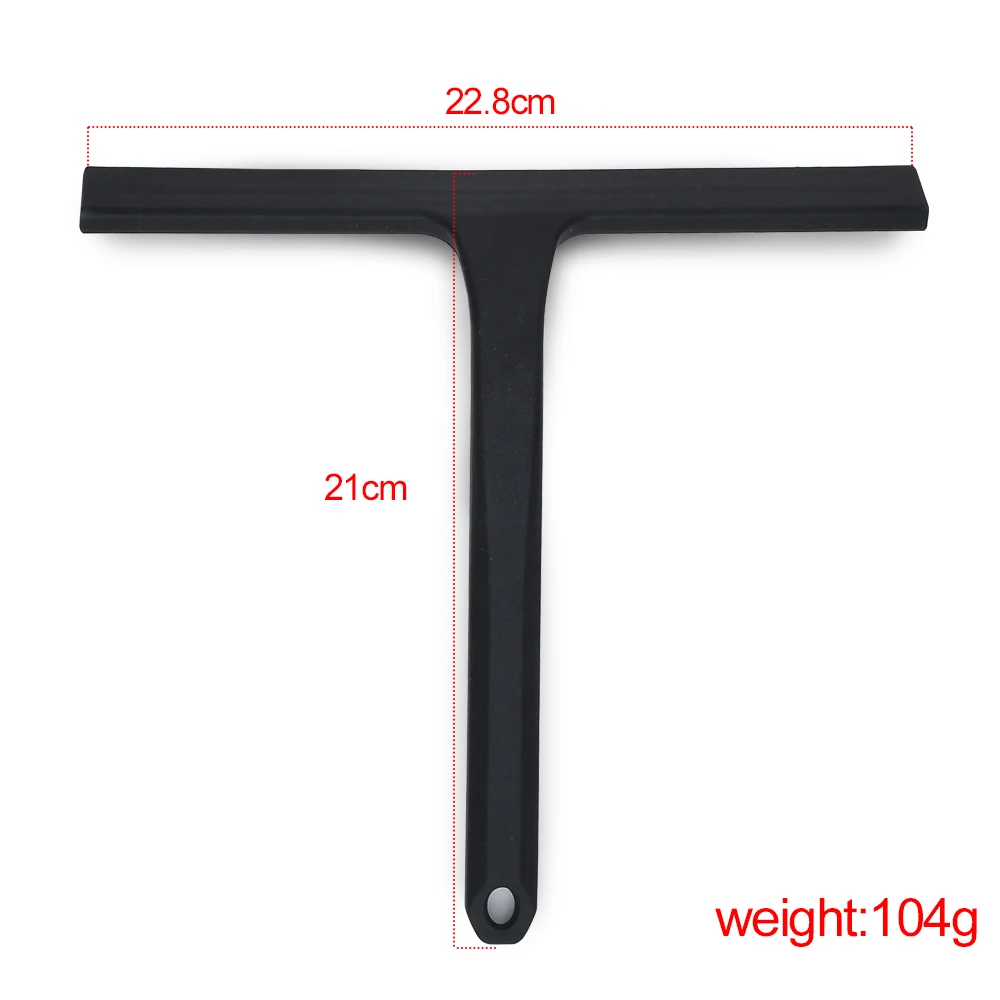 10\'\' INCH Shower Squeegee Silicone Rubber Wiper Scrape With S Hook Suction Cup Cleaning Tool Glass Mirror Car Black Squeegee