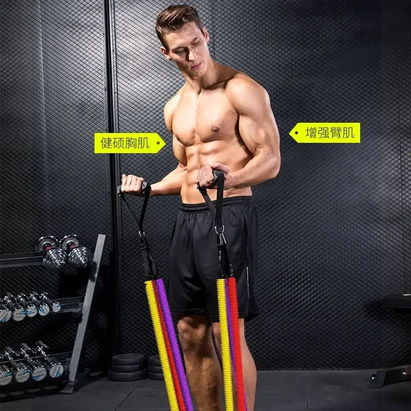 Portable Men’s Chest Expansion Resistance Tension Band for Chest Muscle Shoulder Arm Workout Gym Fitness Strength Training Gear