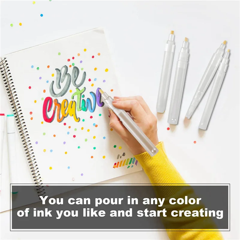 

10Pcs Empty Refill Paint Markers Blank Refillable Paint Pens Empty Refillable Marker For Painting Transparent Pen Tube