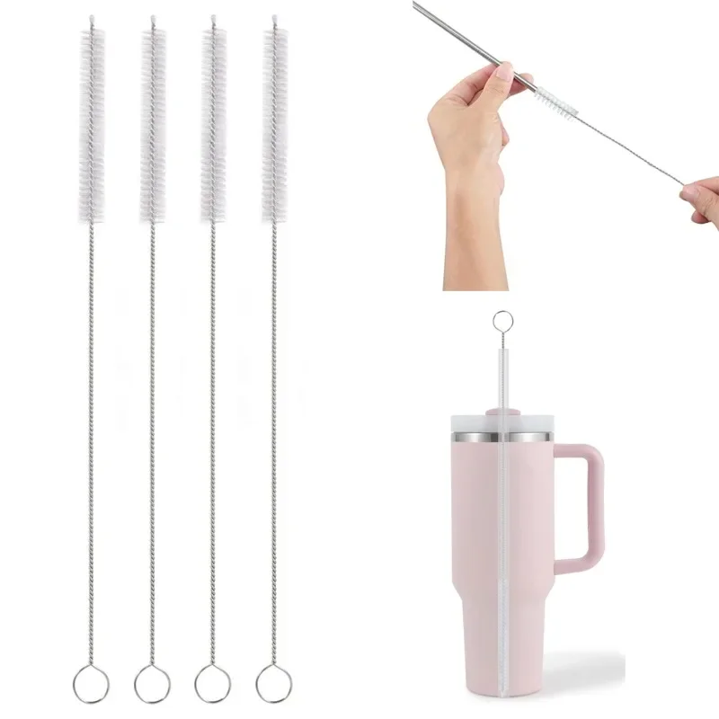 5/10pcs 6mm Drinking Straws Cleaning Brushes Stainless Steel Soft Hair Glass Tube Cleaner Reusable Straw Bottle Cleaning Tools