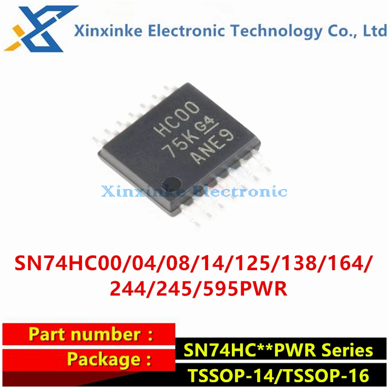 

10PCS SN74HC595PWR SN74HC00/04/08/125/138/164/244/245/595PWR Buffers & Line Drivers Quad Bus Buff Gate TSSOP14/16 SN74HC14PWR