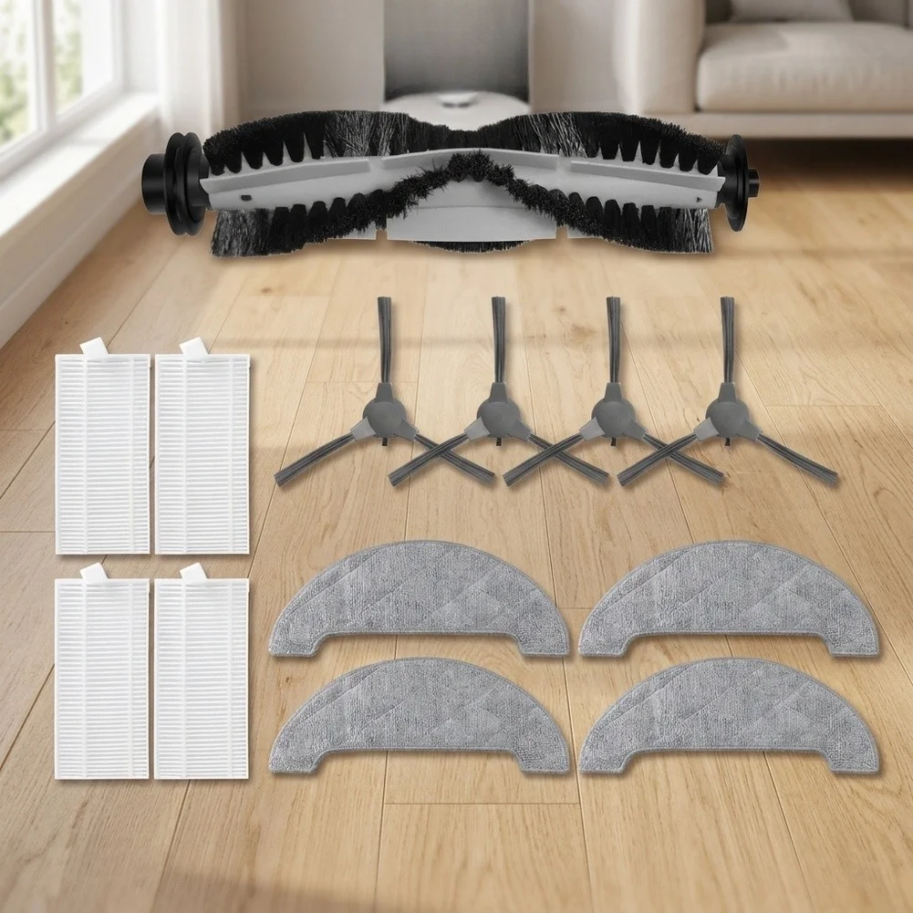 Compatible Accessory Set For Polaris For PVCR 1229 For IQxa0 Includes Main Roller 4 Side Brushes 4 Filters And 4 Mopping Pads