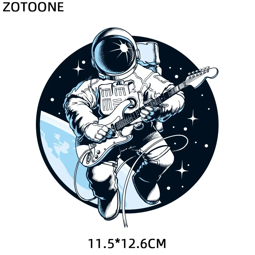 ZOTOONE Iron on Patches Space Astronaut Patch for Clothes DIY Heat Transfer Printed Stickers Clothing Embroidery Applique D