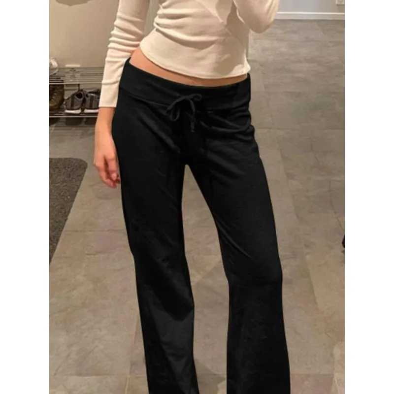 

Plus Size New Women's Casual Sweatpants Fashion Solid Color Straight Leg Trousers Slim Length Pants