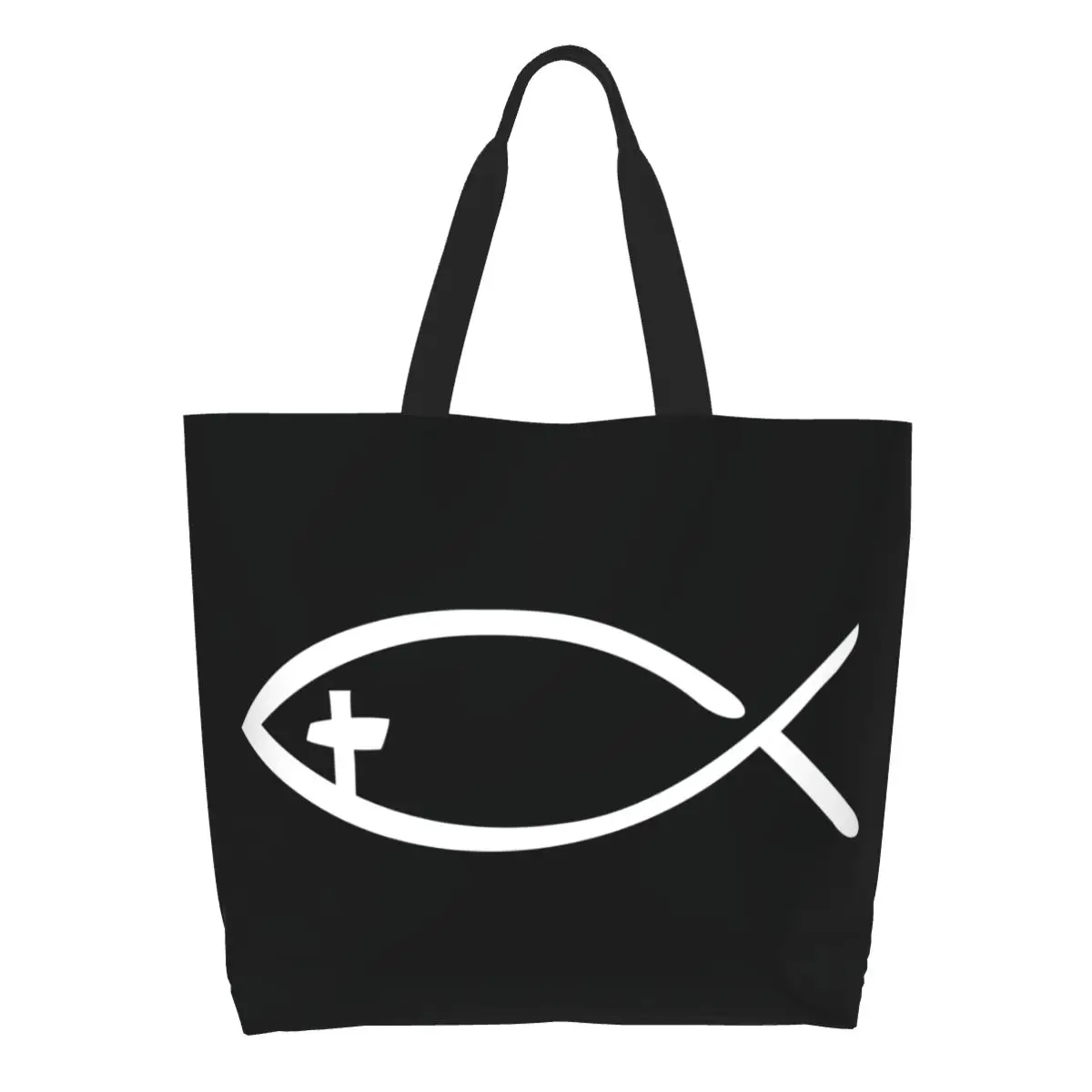 personalizado-engracado-jesus-cruz-peixe-sacola-de-compras-reutilizavel-cristao-mercearia-lona-ombro-shopper-saco