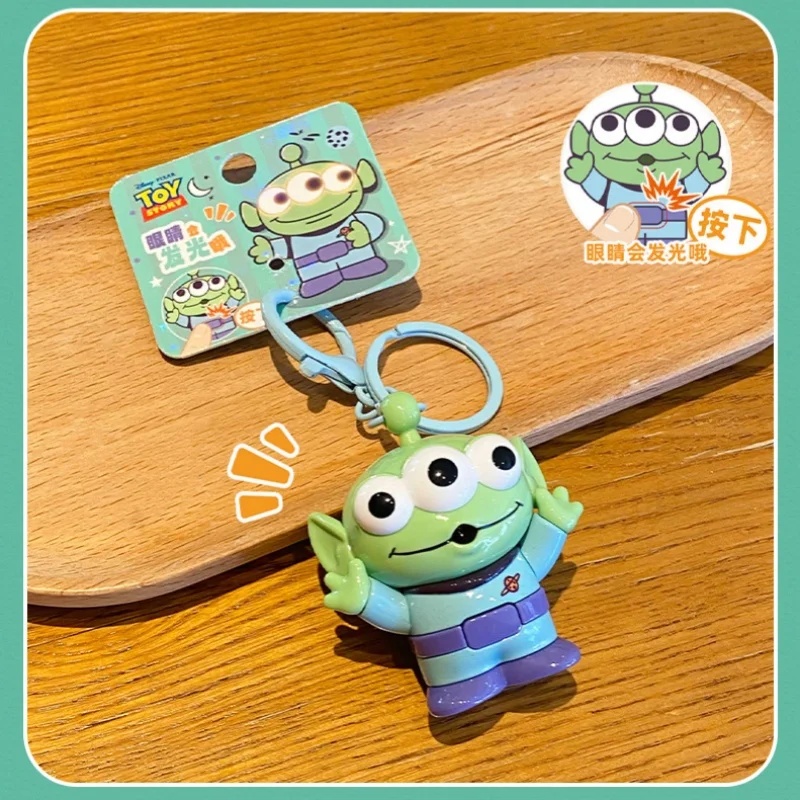 Official Toy Story Alien Light-Up Keychain, Cartoon Pendant, Couple Bag Charm Key Accessory view 4