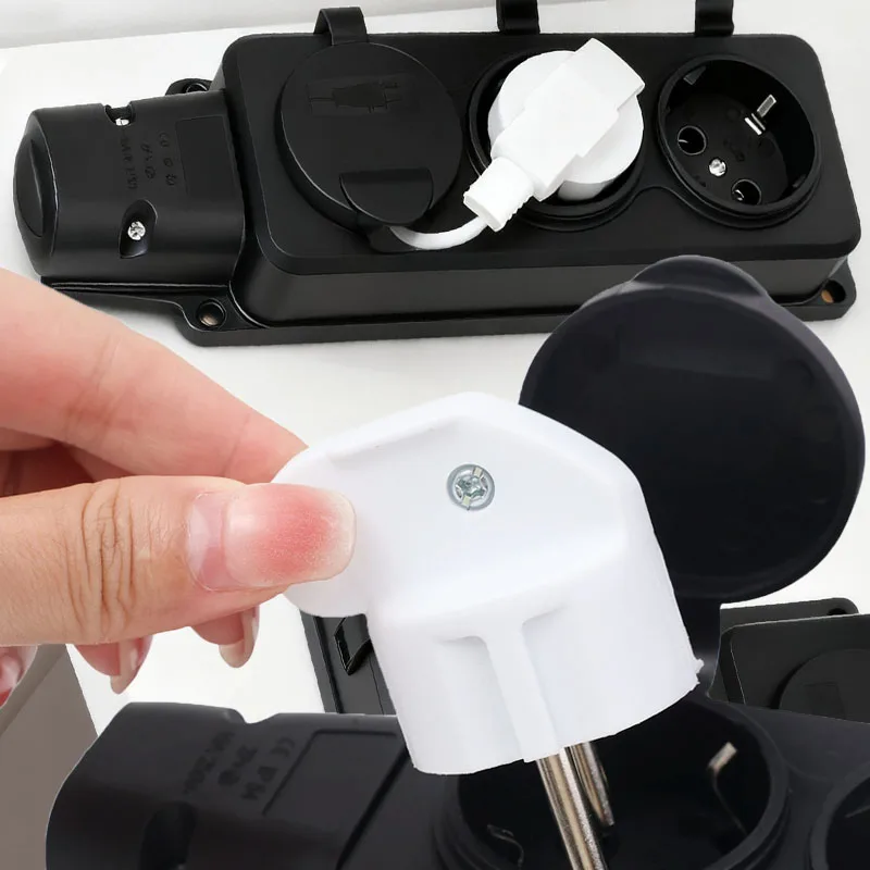 المقبس الأوروبي صناعة مقاومة للماء مقبس الطاقة مع غطاء للمطر 1/2/3-موقف منفذ موصل حديقة في الهواء الطلق الكهربائية 16A #1