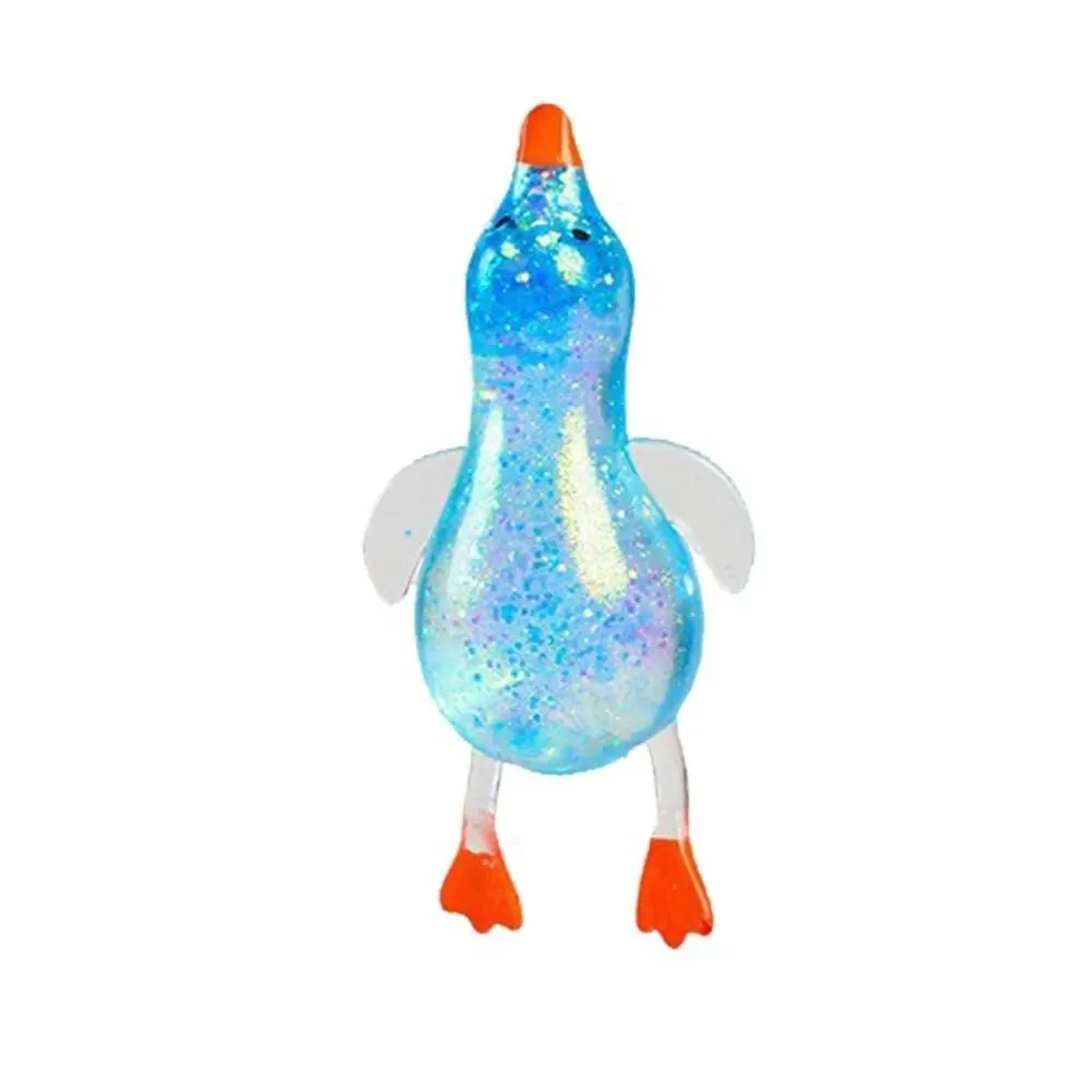 Portable Glitter Duck Squeeze Soft TPR Elastic Maltose Pinch Sequins Colorful Slow Rebound Ball Adults