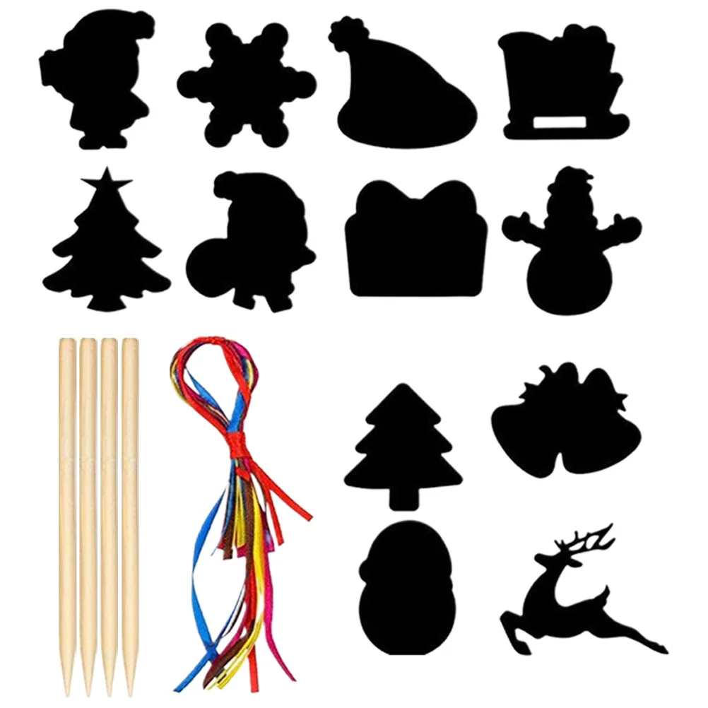1 комплект, скретч-карты, Рождественский дизайн, набор для рисования «сделай сам», для детей, скребковая живопись, набор украшений для дома