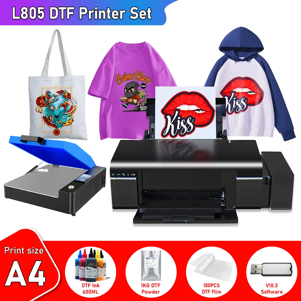 

A4 DTF Printer for Epson L805 DTF Printer for T shirt Print with DTF Oven Direct Transfer Film Printer A4 DTF Printing Machine